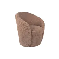 fauteuil de salon leitmotiv - fauteuil en polyester cuddly teddy sable