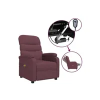 fauteuil de relaxation vidaxl fauteuil électrique de massage violet tissu
