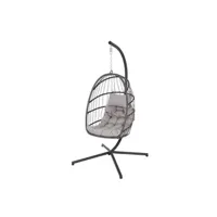 balancelle de jardin ecd germany fauteuil ouf suspendu hamac support balancelle pour intérieur et extérieur gris