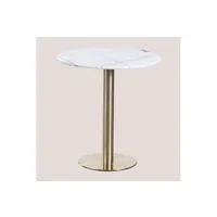 table de chevet sklum table de bar ronde en marbre cosmopolitan or champagne ø70 cm 74,5 cm