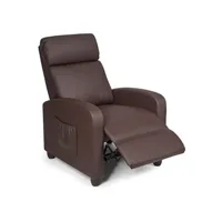 fauteuil de relaxation giantex fauteuil relax inclinable rembourrage en cuir pu 68 x 72 x 100cm
