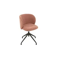 chaise maison et styles chaise repas pivotante 56x48x48 cm en tissu rose clair - wendy