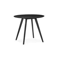 table à manger maison et styles table bistrot ronde 90x75 cm décor chêne noir
