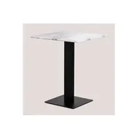 table de chevet sklum table de bar carrée en marbre livanto noir ?? 60 cm 75 cm