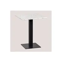table de chevet sklum table de bar carrée en terrazzo (60x60 cm) praline blanc 74,5 cm
