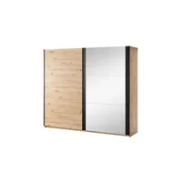 armoire alcos armoire 2 portes grand modèle avec miroir nantes - naturel - divaco