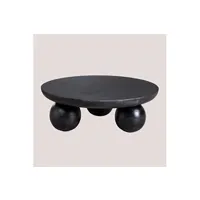 table d'appoint sklum table basse en bois de manguier cotia noir uni