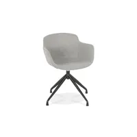fauteuil de salon maison et styles chaise repas rotative 54x59x80 cm en tissu gris clair - guido