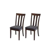 chaise mendler 2 x chaises de salle à manger hwc-g46 bois massif cadre foncé gris foncé