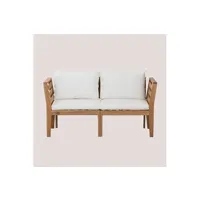 canapé d'extérieur sklum canapé de jardin 2 pièces avec accoudoirs filips blanc gardenia 77,5 cm