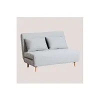 canapé-lit 2 places en tissu elen essentials gris clair 80 cm