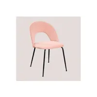 pack de 4 chaises de salle à manger en velours glorys noir rose 77,5 cm
