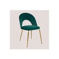 pack de 4 chaises de salle à manger en velours glorys doré vert jungle 77,5 cm