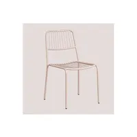 chaise sklum pack de 4 chaises de salle à manger empilables elton beige nude 82,5 cm