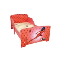 lit enfant fun house miraculous ladybug lit avec sommier à lattes - 140 x 70 cm