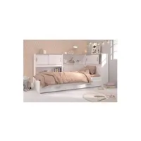 lit enfant parisot lit scoop enfant l90 l200 cm avec 3 meubles de rangement contemporain décor