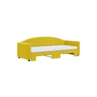 contour cadre de lit vidaxl lit de jour avec lit gigogne et matelas jaune 80x200 cm velours