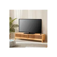 meubles tv premium xl meuble tv videbæk bambou 180 x 40 x 38 cm naturel [en.casa]