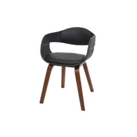 chaise mendler chaise de salle à manger hwc-a47b bois courbé similicuir noir