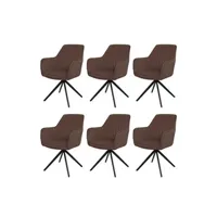 chaise mendler lot de 6 chaises de salle à manger hwc-l79 auto-position tissu/textile marron