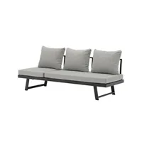 chaise longue - transat proloisirs lounge/lit modulo - bain de soleil, transat en aluminium - graphite 210 x 71 x 78 cm