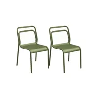 chaise de jardin proloisirs - chaises en aluminium eos (lot de 2) amande