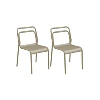 chaise de jardin proloisirs - chaises en aluminium eos (lot de 2) sauge