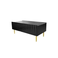 table basse bestmobilier ambre - table basse - 120 cm - style contemporain - noir / doré