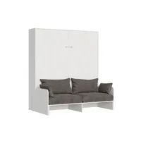 lit escamotable vertical 160 kentaro sofa frêne blanc -
