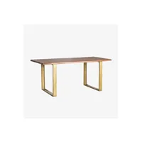 table à manger sklum table de salle à manger rectangulaire en bois d'acacia (180x90 cm) assier brun acacia 78 cm