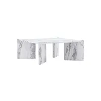 table basse venture home - table basse carré rogaland marbre blanc
