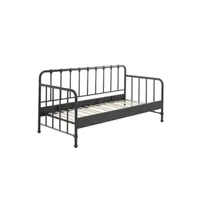 lit enfant terre de nuit lit enfant banquette à barreaux en métal 90x200 cm - lt2060