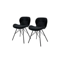 chaise non renseigné ml-design lot de 2 chaises de salle à manger avec dossier, noir, fauteuil avec revêtement