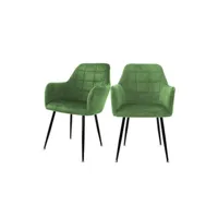 chaise non renseigné ecd germany set de 2x chaises de salle à manger vert clair (sauge), style moderne/retro,