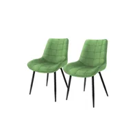 chaise non renseigné ml-design lot 2x chaises de salle à manger vert sauge, style moderne/retro,