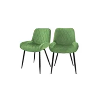 chaise non renseigné ml-design lot 2x chaises de salle à manger vert clair (sauge), style moderne/retro,
