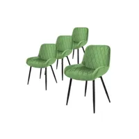 chaise non renseigné ml-design lot 4x chaises de salle à manger vert sauge, style moderne/retro, dossier et