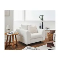 fauteuil de salon lisa design rune - fauteuil - en tissu bouclette - blanc