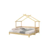 lit enfant home enjoy lit enfant cabane extensible, lit simple et double, bois massif 200x90