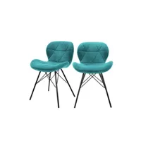 chaise non renseigné ml-design lot 2x chaises de salle à manger pétrole style moderne, dossier/accoudoirs