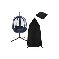 ml-design fauteuil suspendu avec support et coussin bleu marine + housse de protection