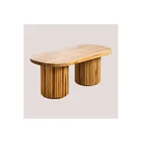 table d'appoint sklum table basse ovale en bois de teck (100x50 cm) randall bois de teck