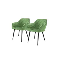 chaise non renseigné ml-design lot 2x chaises de salle à manger - vert (sauge) - style moderne -