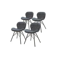 chaise non renseigné ml-design lot de 4 chaises de salle à manger avec dossier, anthracite, fauteuil avec