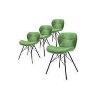 chaise non renseigné ml-design lot 4x chaises de salle à manger vert clair (sauge), style moderne,