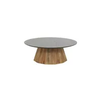 table basse aubry gaspard - table basse en pin recyclé naturel et noir grand modèle