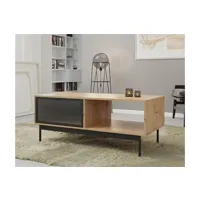 table basse bestmobilier lamia - table basse - bois et noir - 120 cm - noir / bois