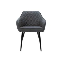 chaise vente-unique.com lot 2x chaises de salle à manger fauteuils salon matériau synthétique anthracite ml-design