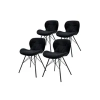 chaise non renseigné ml-design lot de 4 chaises de salle à manger avec dossier, noir, fauteuil avec revêtement
