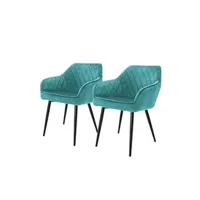 chaise non renseigné ml-design lot 2x chaises de salle à manger pétrole - style moderne - dossier/accoudoirs